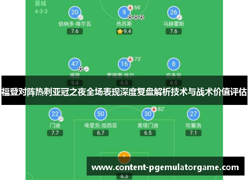 福登对阵热刺亚冠之夜全场表现深度复盘解析技术与战术价值评估